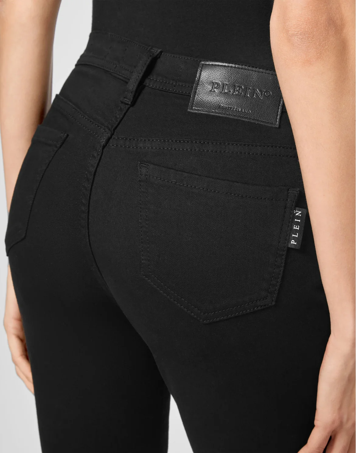 Denim Super High Waist Jegging Iconic Plein, цвет: Черный