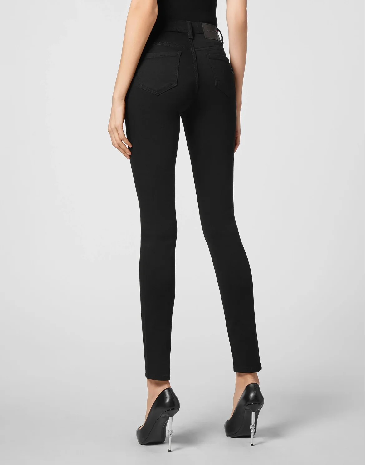 Denim Super High Waist Jegging Iconic Plein, цвет: Черный