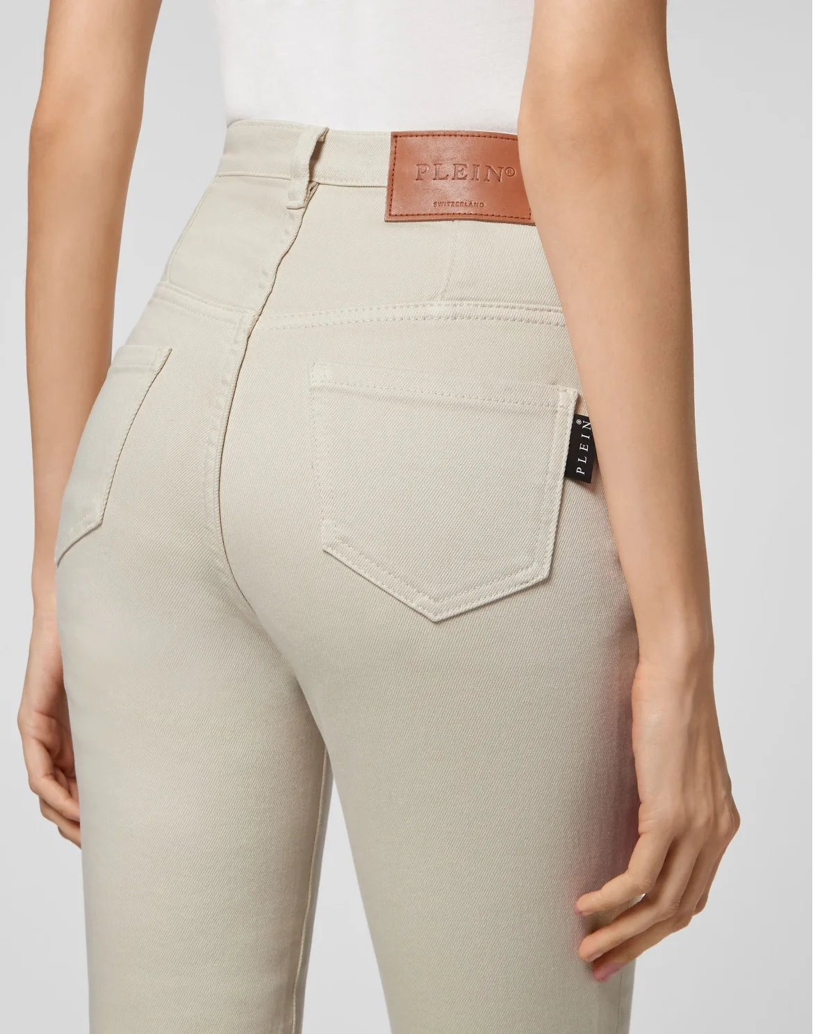 Denim Super High Waist Jegging Iconic Plein, цвет: Бежевый