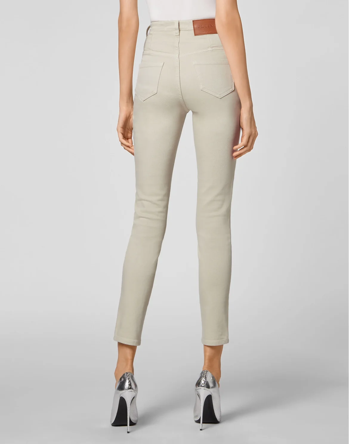 Denim Super High Waist Jegging Iconic Plein, цвет: Бежевый