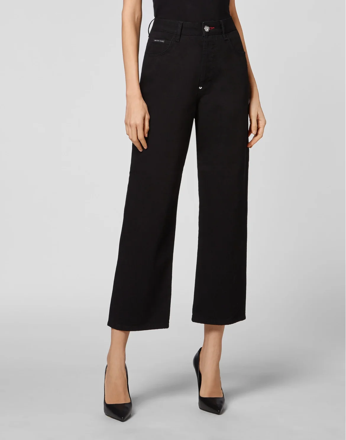 Denim Trousers Loose Fit Iconic Plein, цвет: Черный