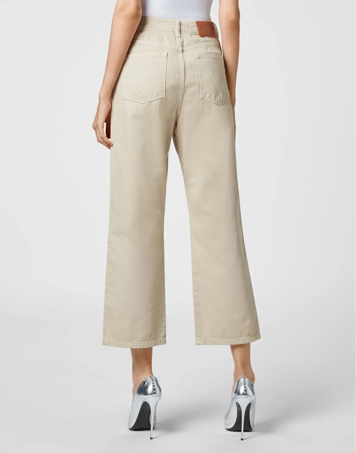 Denim Trousers Loose Fit Iconic Plein, цвет: Бежевый