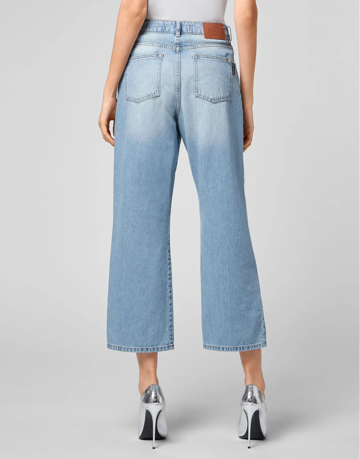 Denim Trousers Loose Fit Iconic Plein, цвет: Голубой