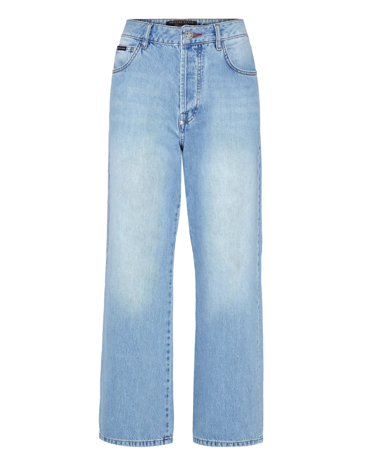 Denim Trousers Loose Fit Iconic Plein, цвет: Голубой