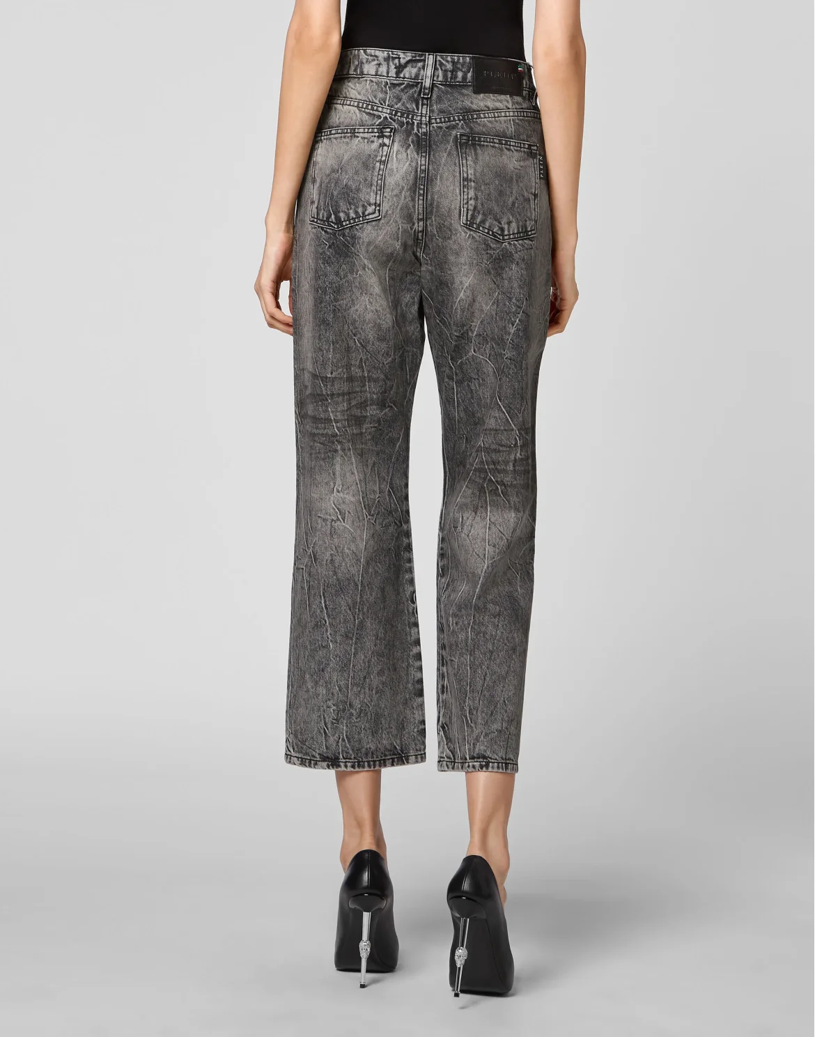 Denim Trousers Loose Fit Iconic Plein, цвет: Черный