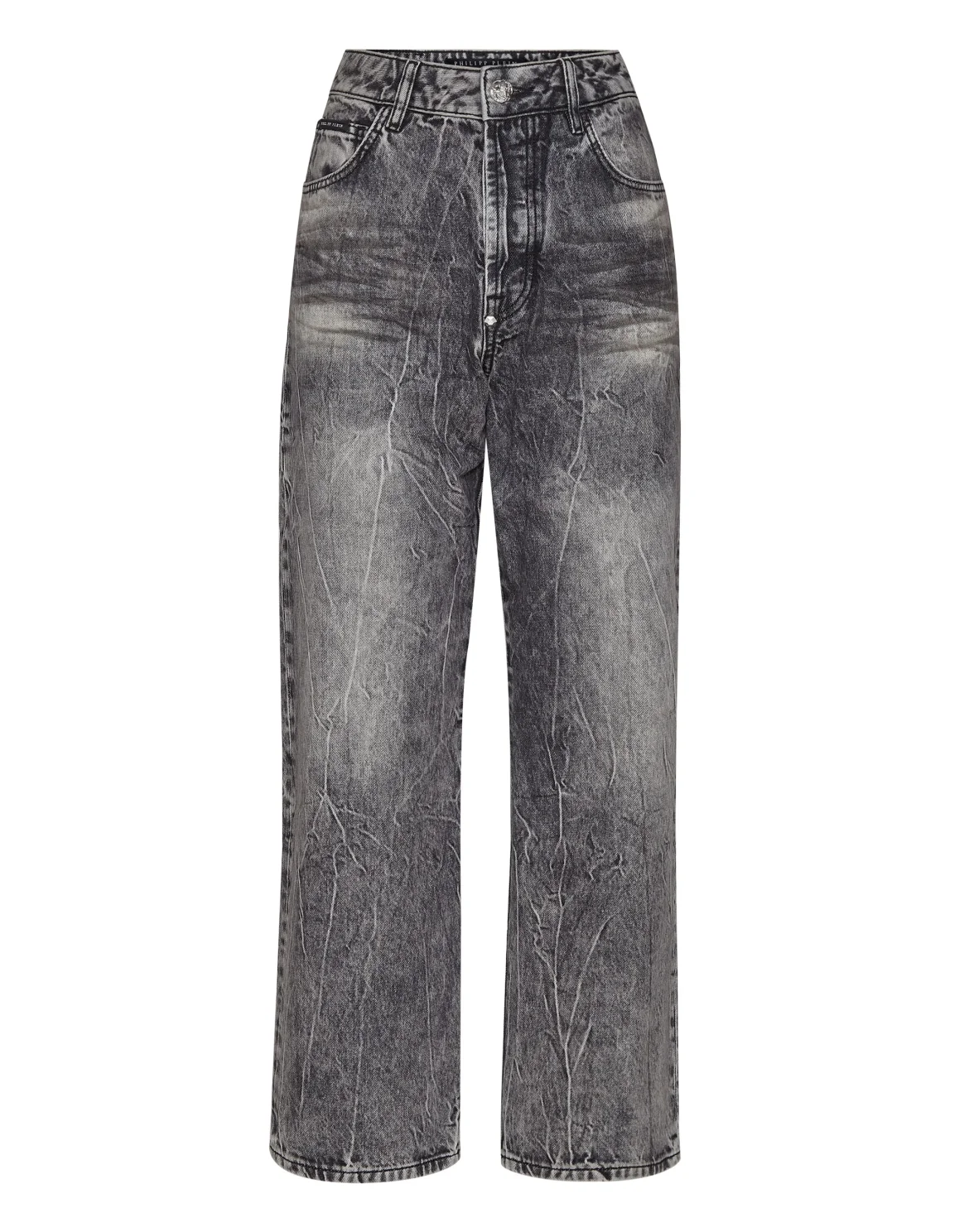 Denim Trousers Loose Fit Iconic Plein, цвет: Черный