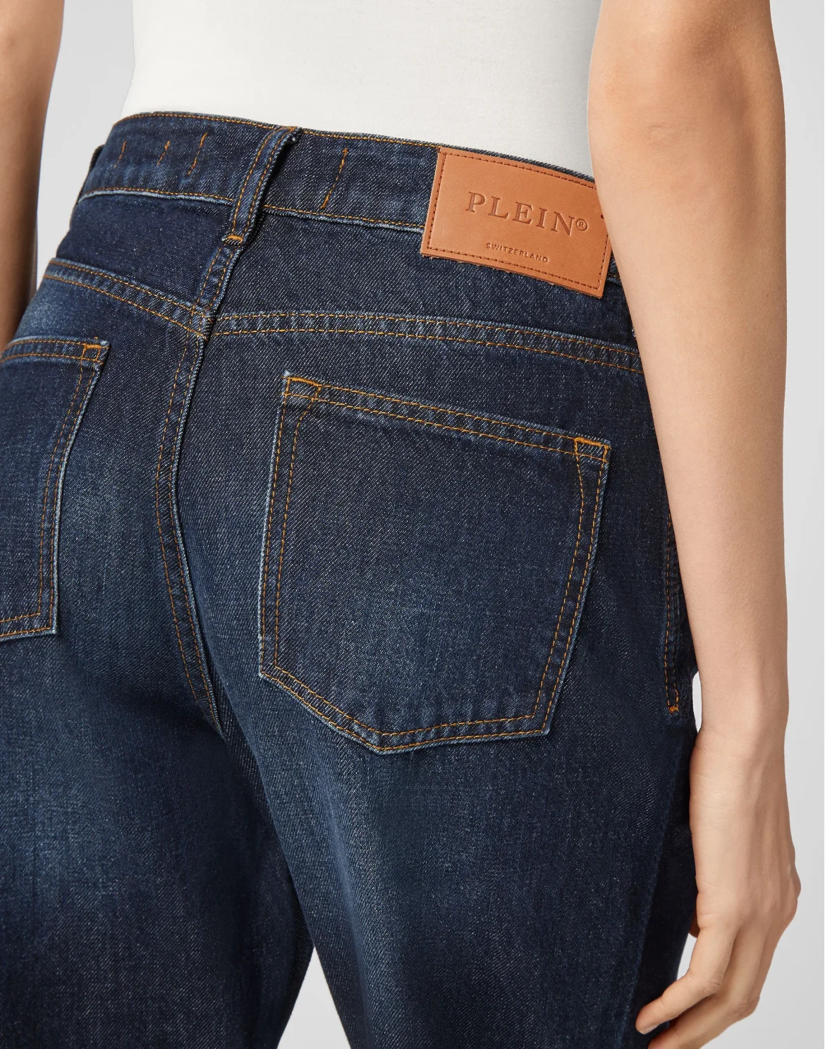 Denim Trousers Loose Fit Iconic Plein, цвет: Синий