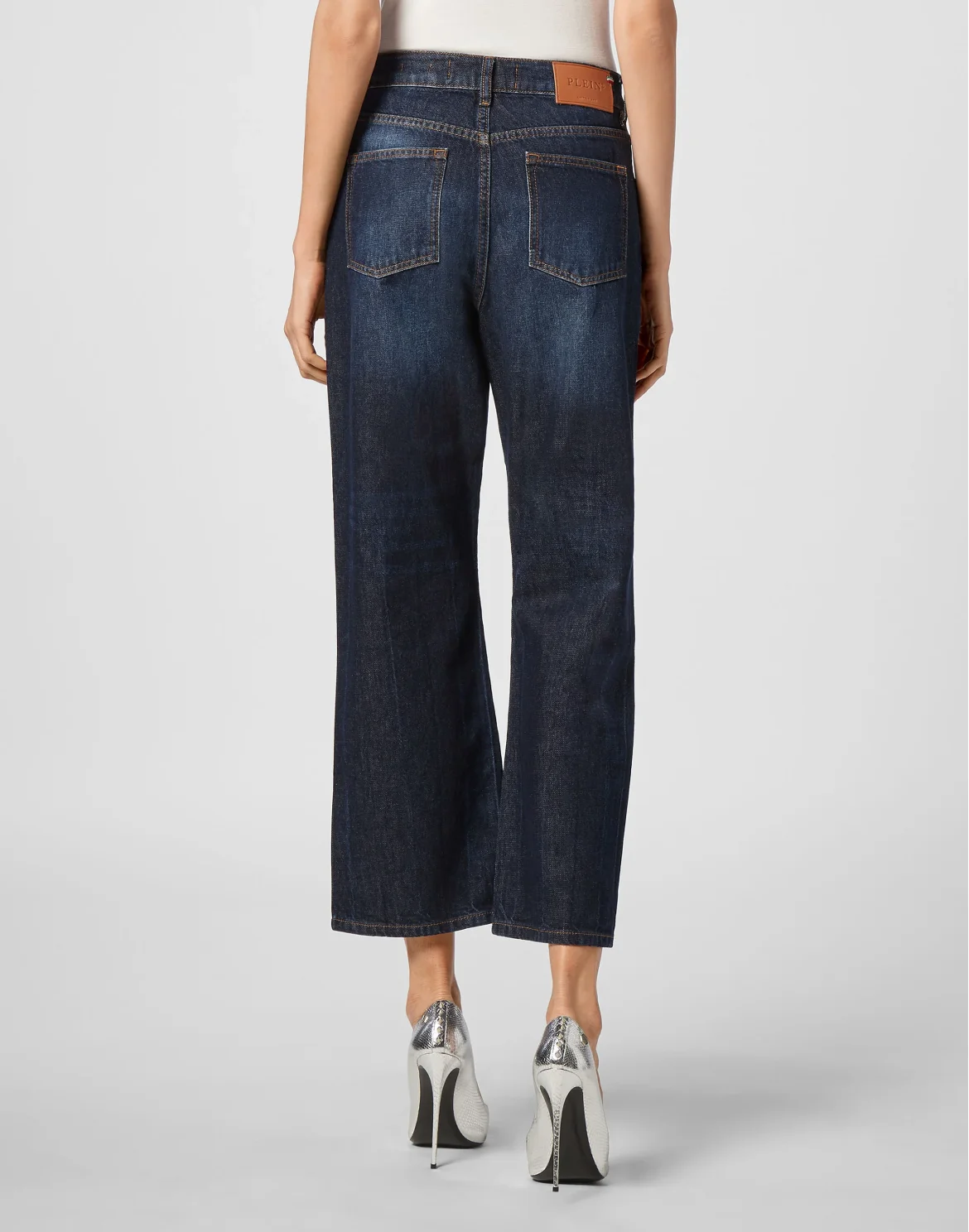 Denim Trousers Loose Fit Iconic Plein, цвет: Синий
