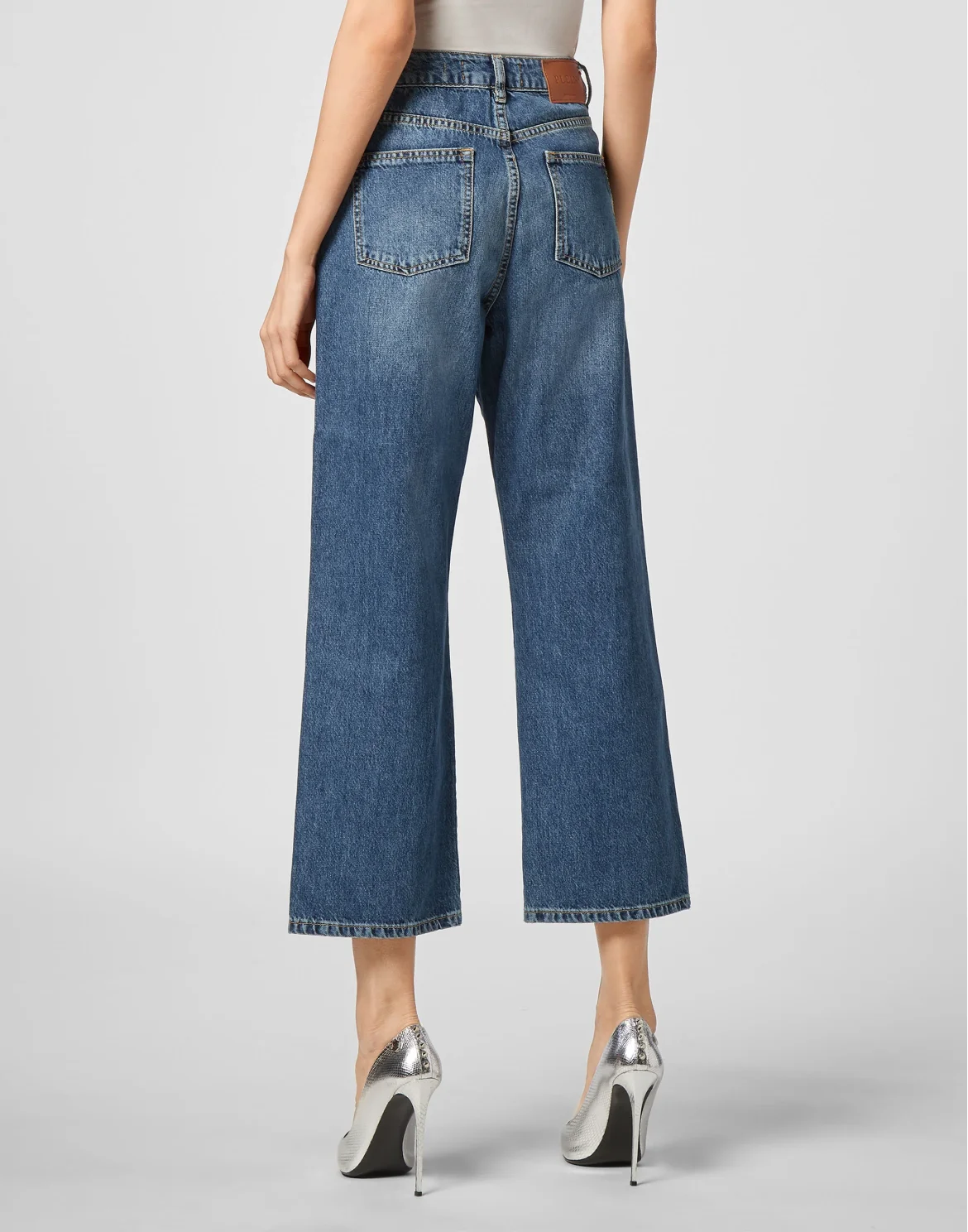 Denim Trousers Loose Fit Iconic Plein, цвет: Синий