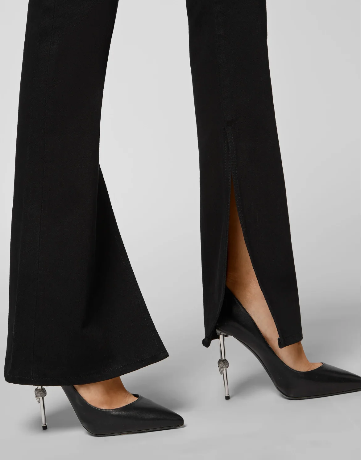 Denim Trousers Flare Fit Iconic Plein, цвет: Черный