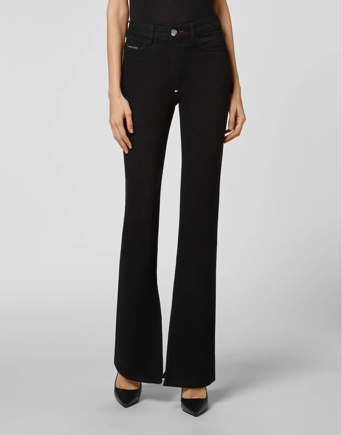 Denim Trousers Flare Fit Iconic Plein, цвет: Черный