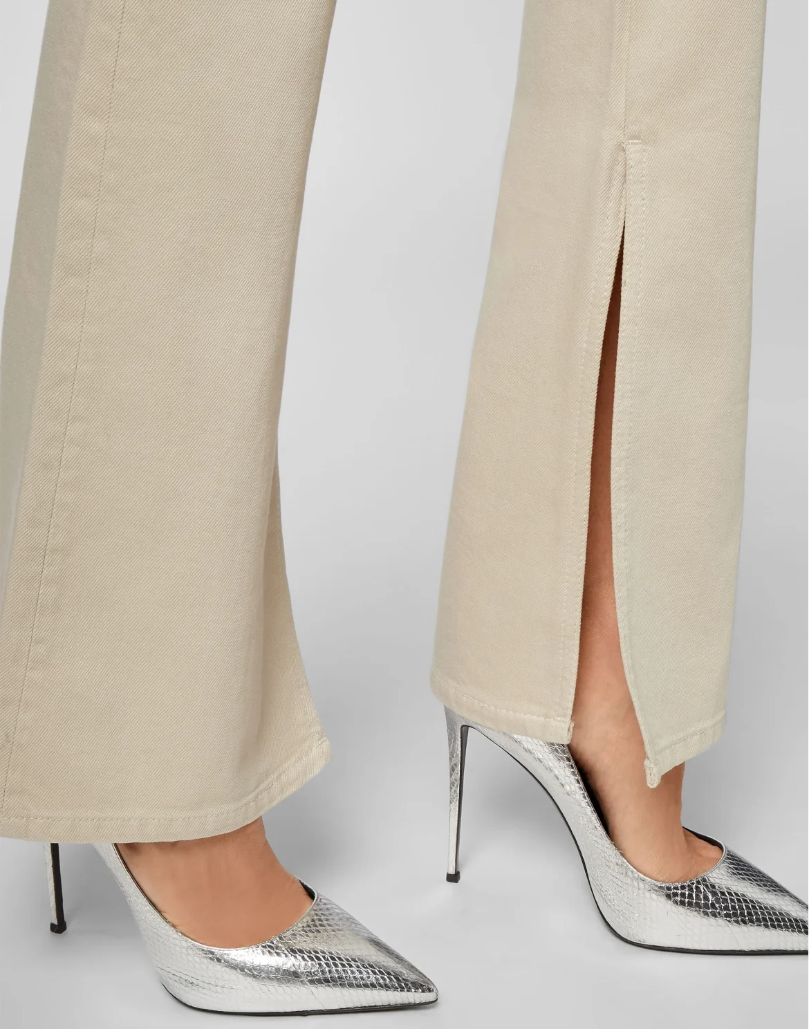 Denim Trousers Flare Fit Iconic Plein, цвет: Бежевый