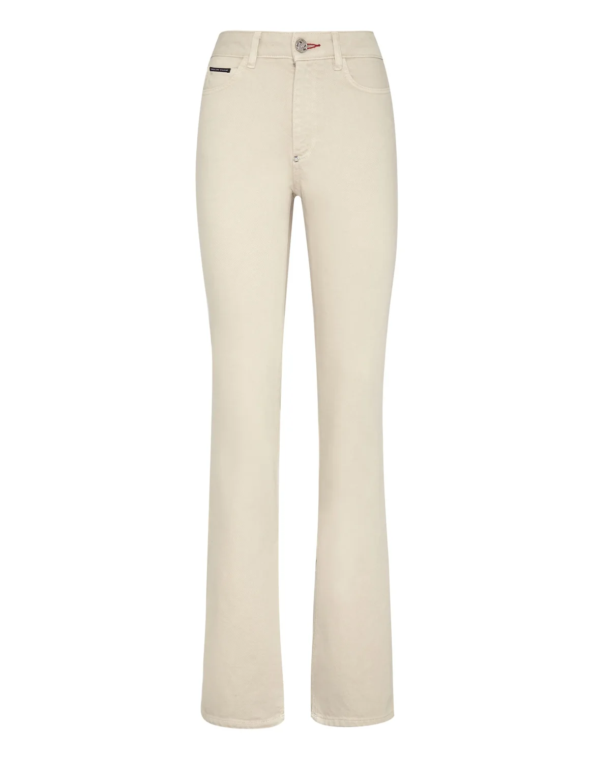 Denim Trousers Flare Fit Iconic Plein, цвет: Бежевый