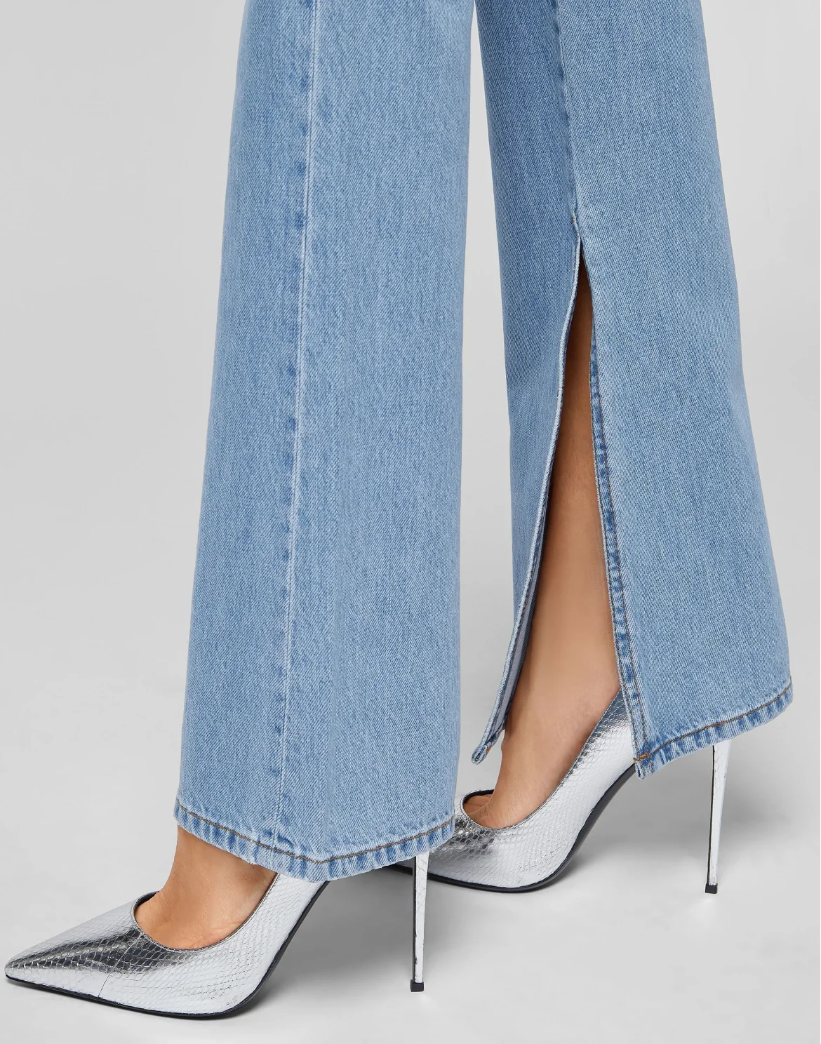 Denim Trousers Flare Fit Iconic Plein, цвет: Голубой