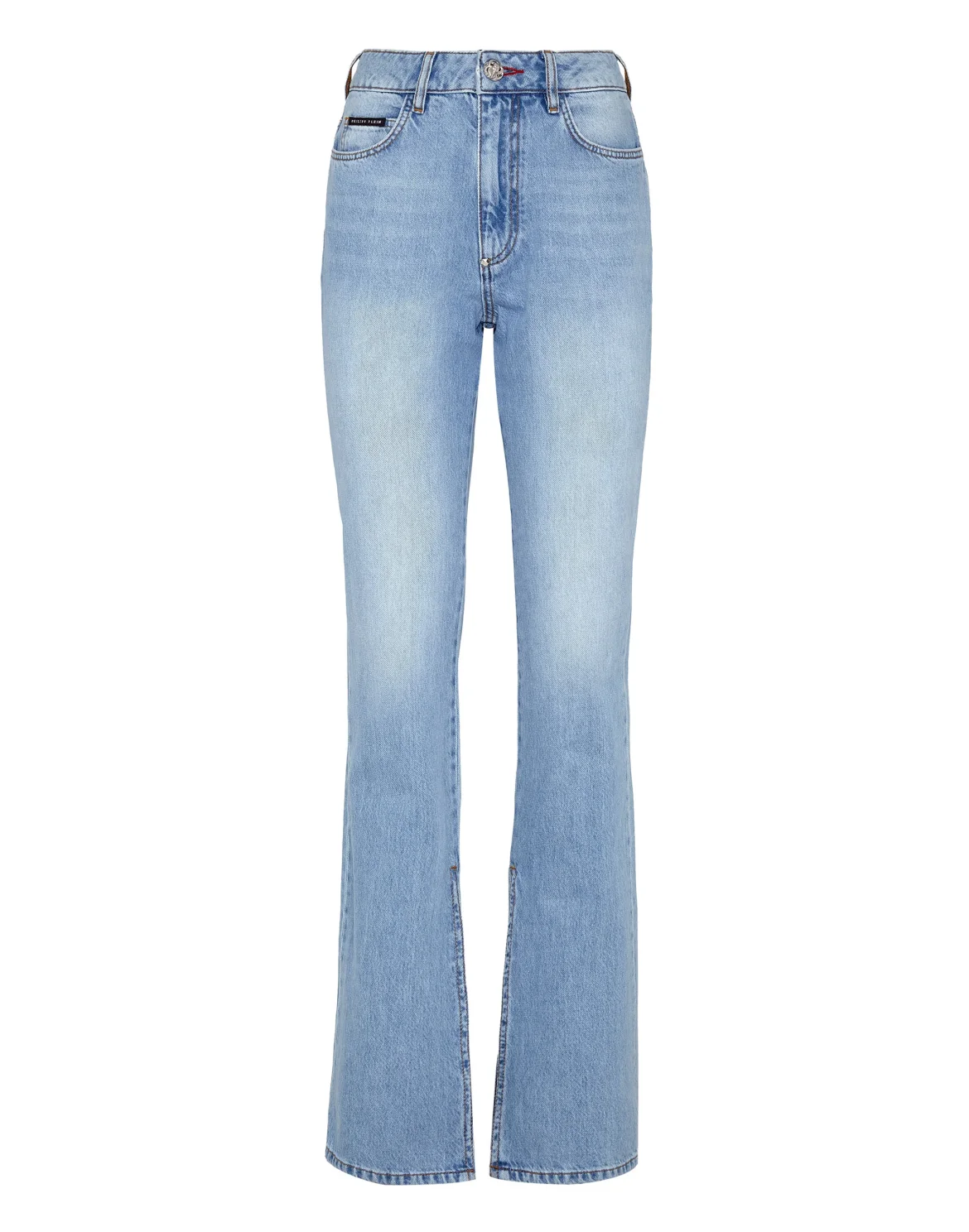 Denim Trousers Flare Fit Iconic Plein, цвет: Голубой