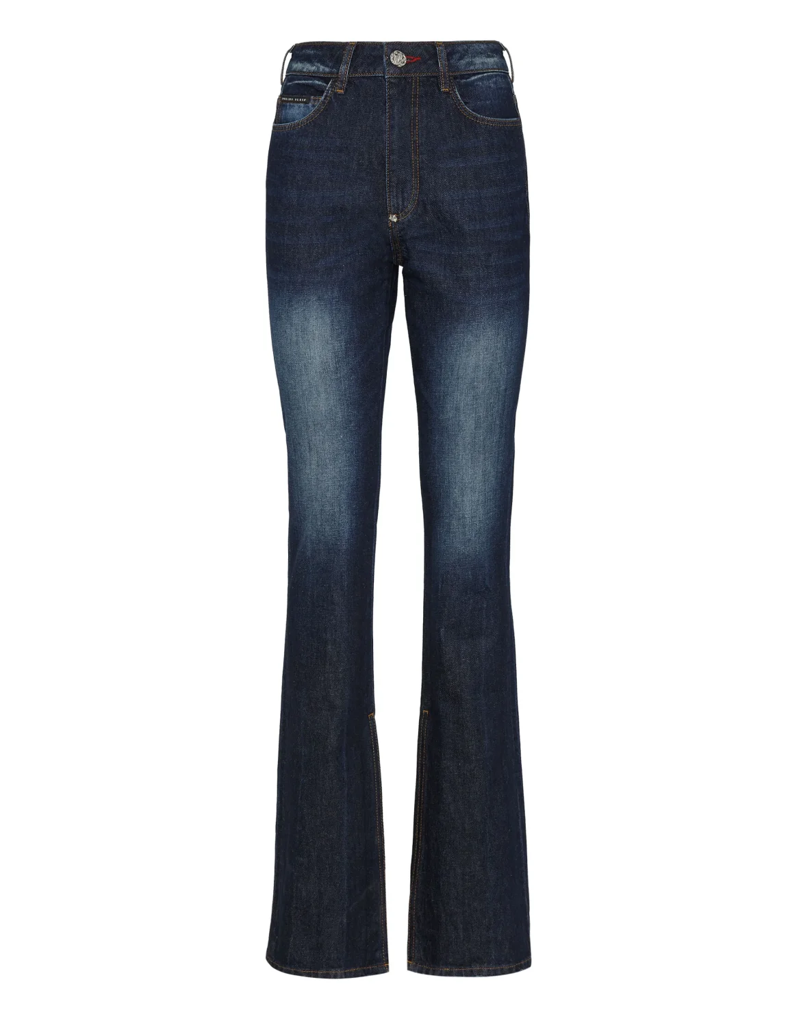 Denim Trousers Flare Fit Iconic Plein, цвет: Синий