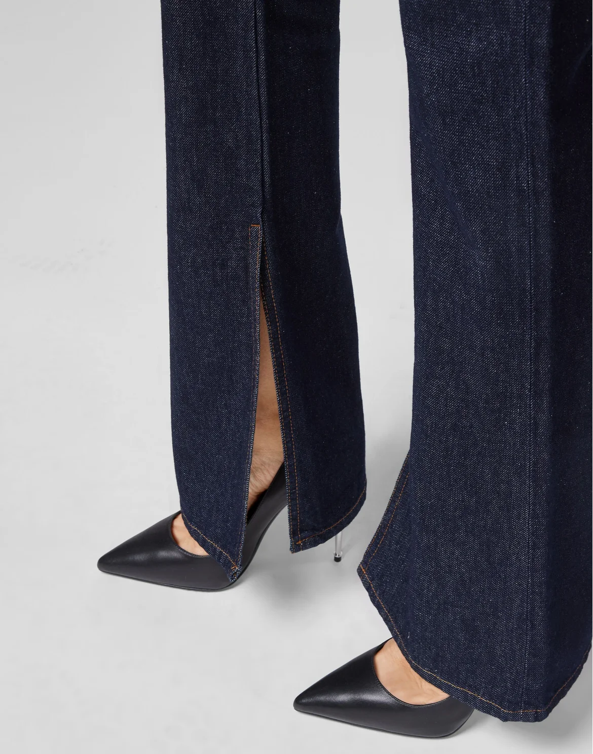 Denim Trousers Flare Fit Chains, цвет: Синий