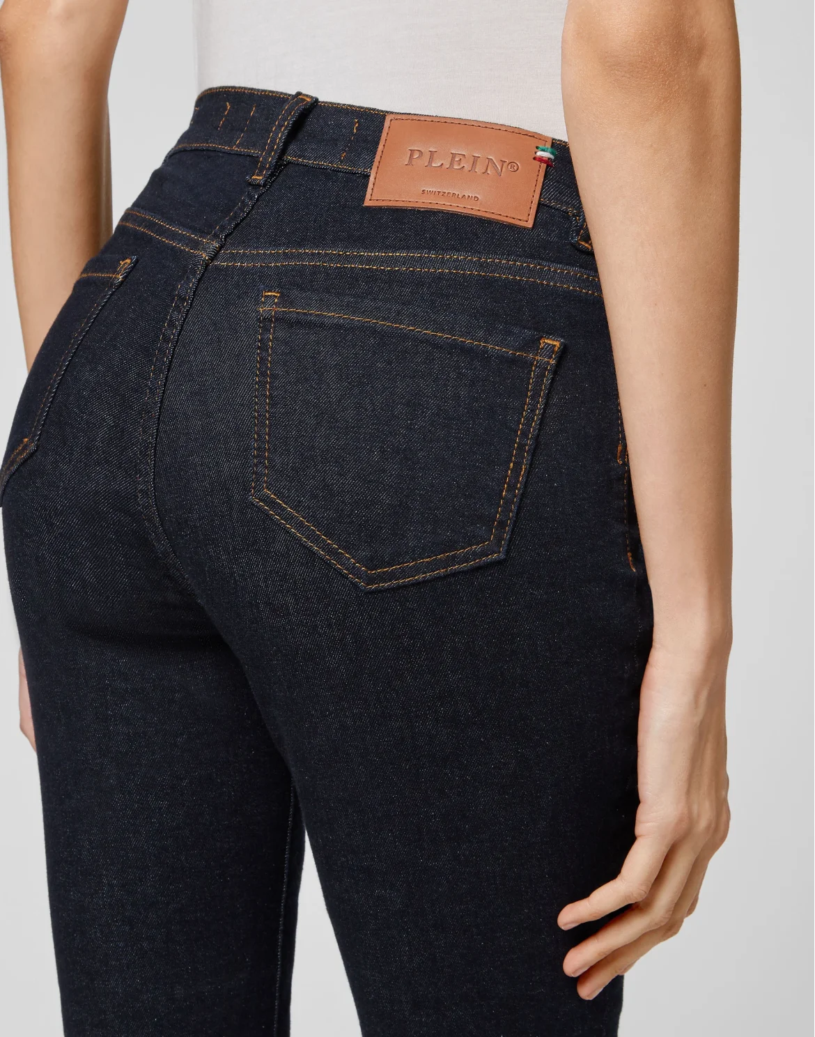 Denim High Waist Jegging Chains, цвет: Синий
