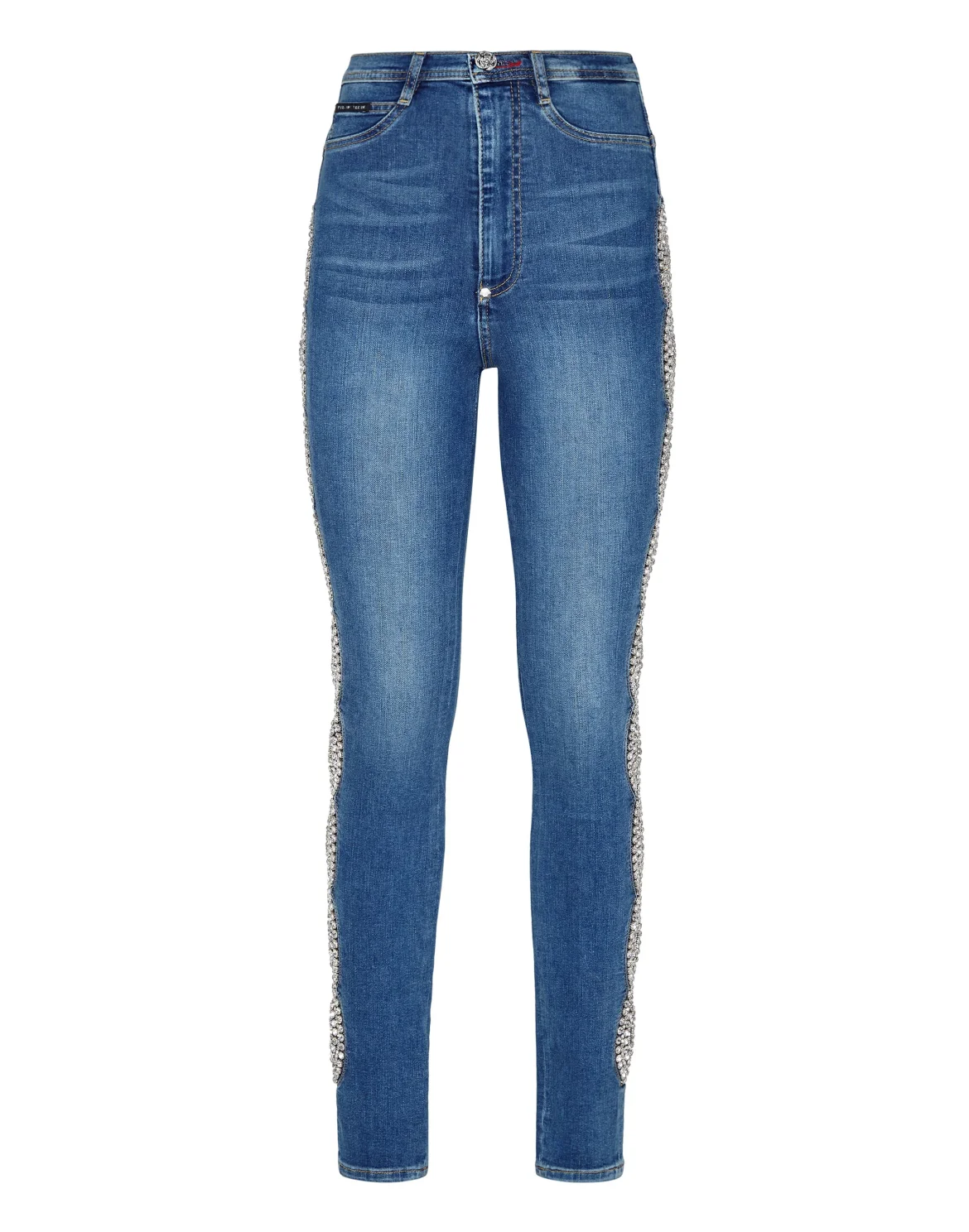 Denim Super High Waist Jegging Crystal Cable, цвет: Синий