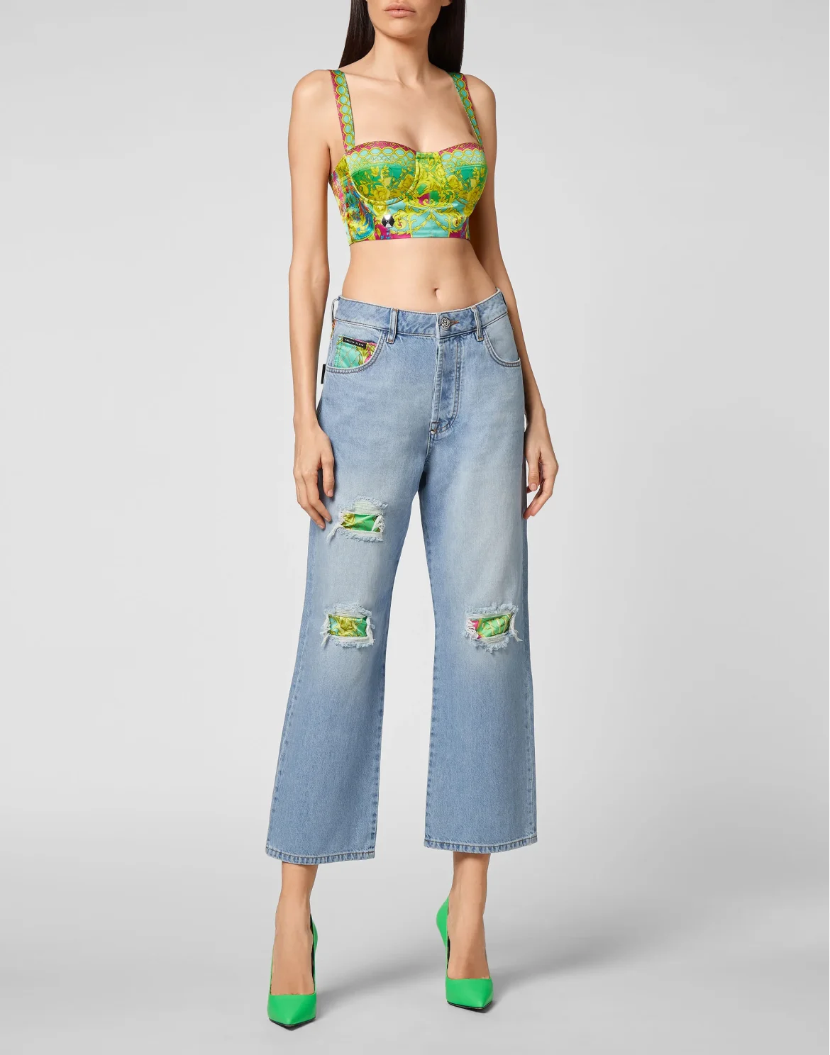 Denim Trousers Loose Fit insert New Baroque, цвет: Голубой