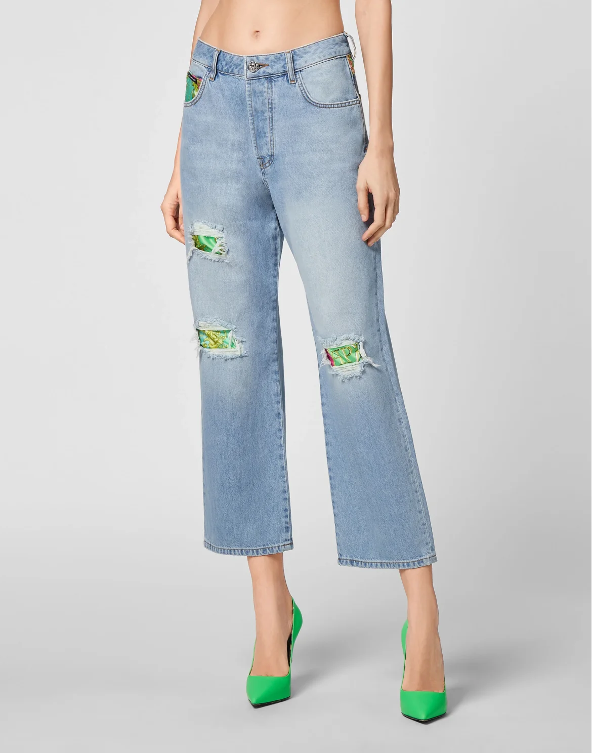 Denim Trousers Loose Fit insert New Baroque, цвет: Голубой
