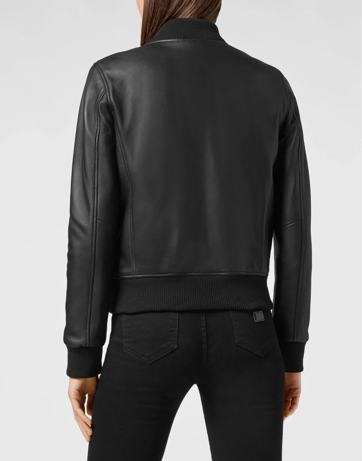 Bomber Leather Jacket, цвет: Черный