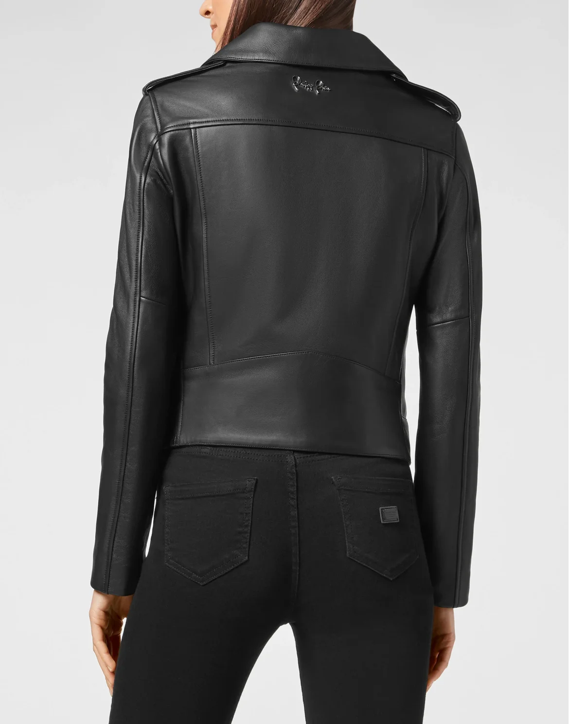Biker Leather Jacket, цвет: Черный