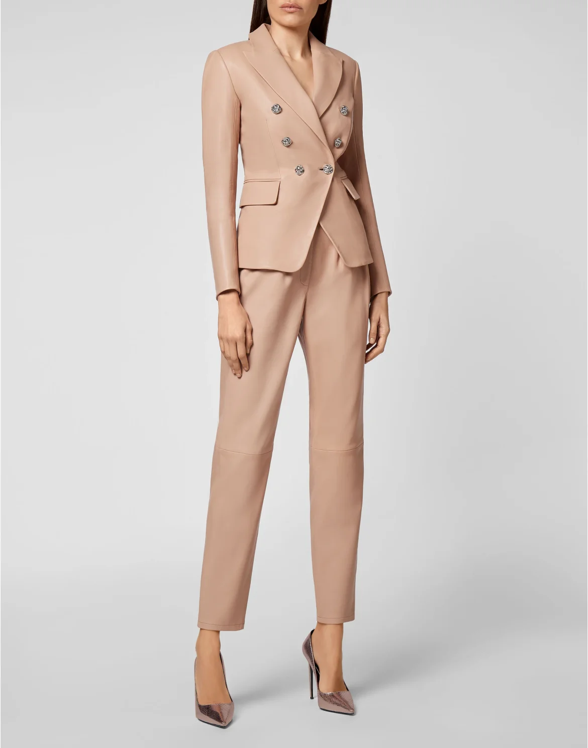 Lambskin Blazer Iconic Plein, цвет: Бежевый