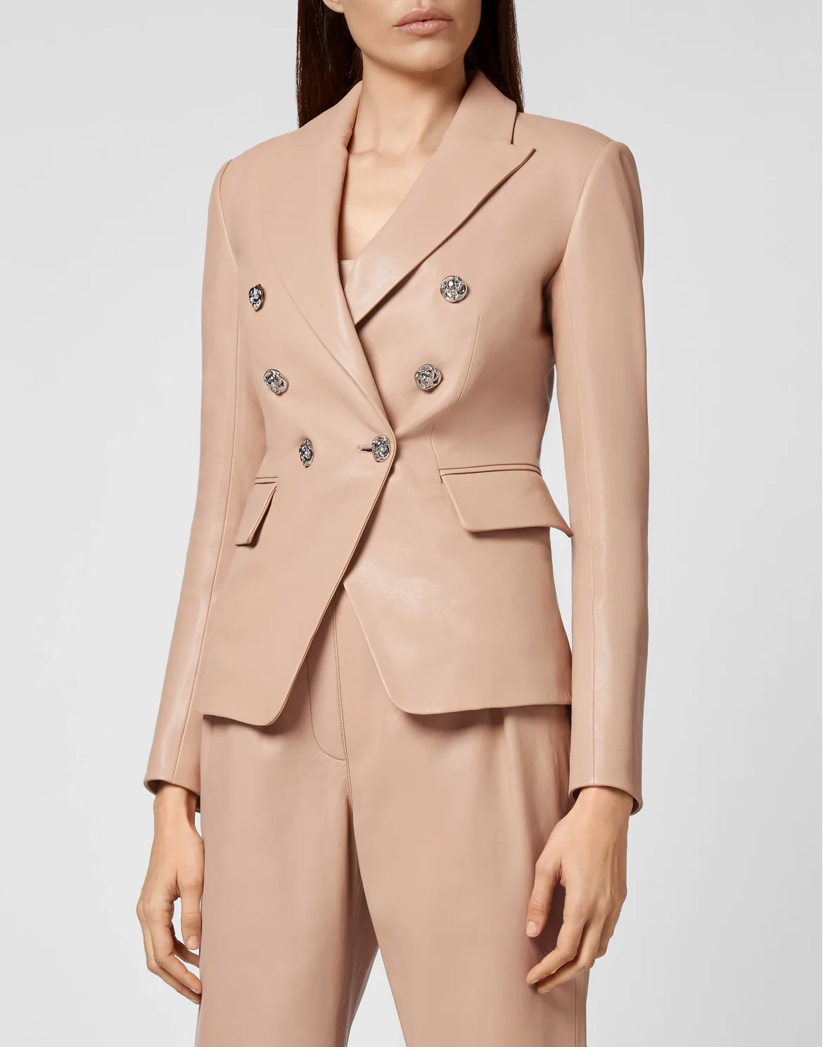Lambskin Blazer Iconic Plein, цвет: Бежевый