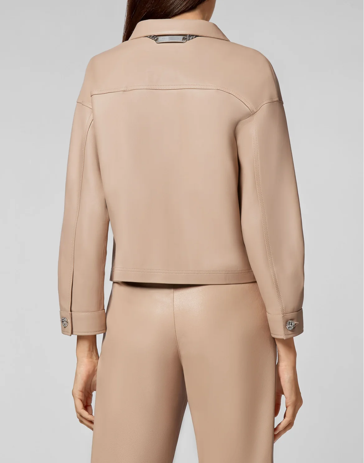 Soft Leather Shirt Crop, цвет: Бежевый