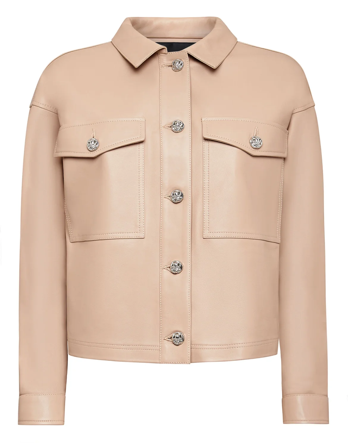 Soft Leather Shirt Crop, цвет: Бежевый