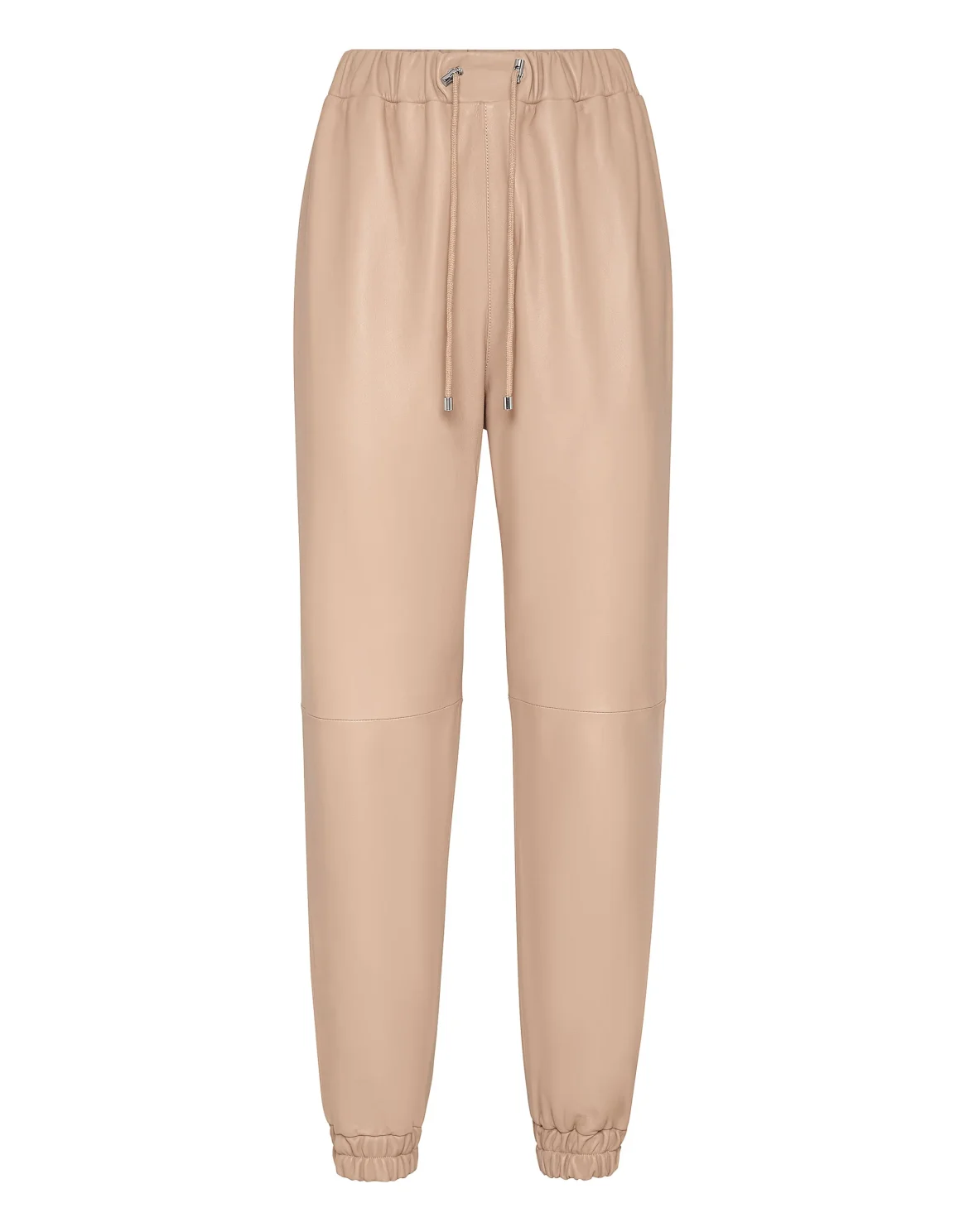 Soft Leather Jogging Trousers, цвет: Бежевый