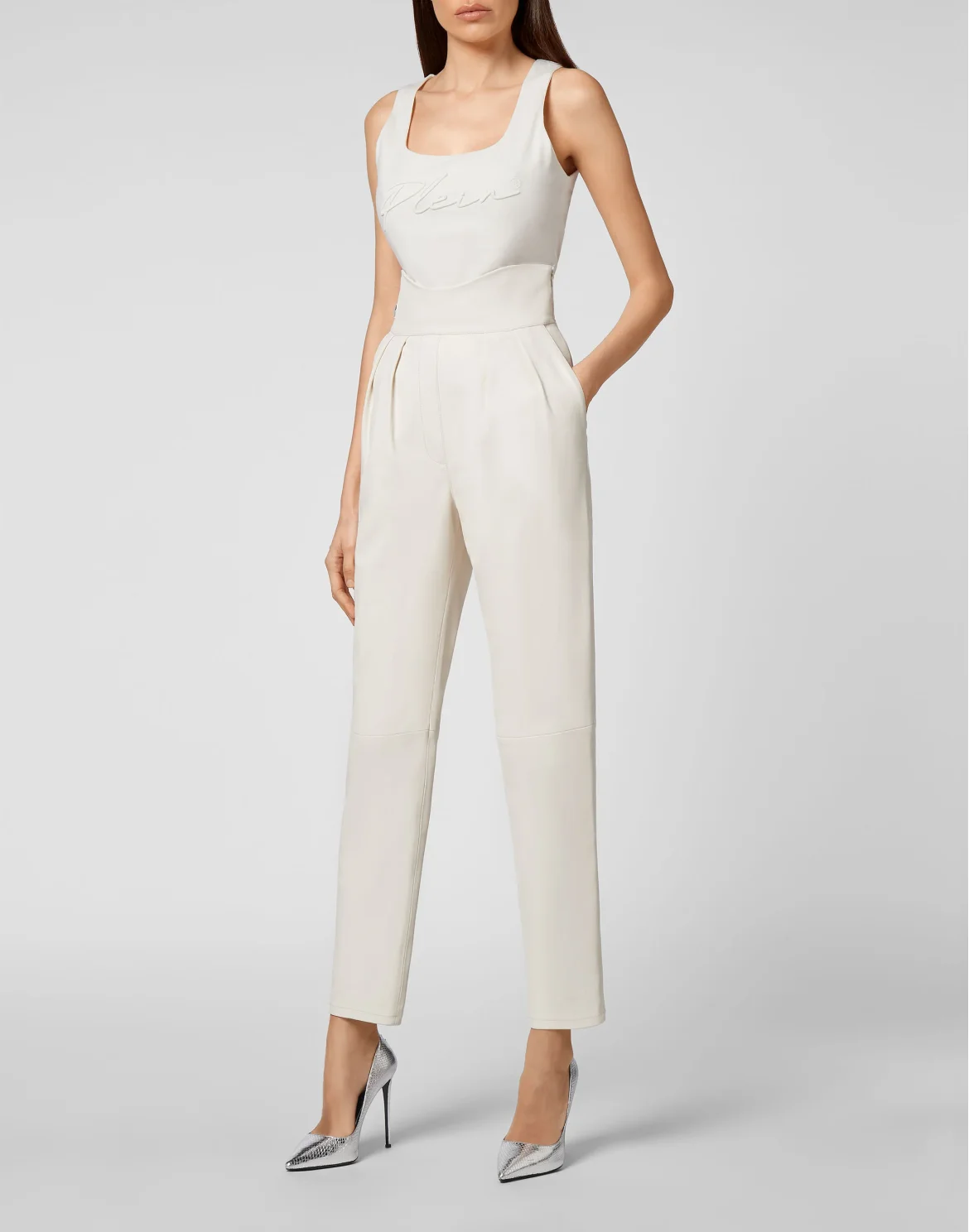 Lambskin Trousers Iconic Plein, цвет: Бежевый