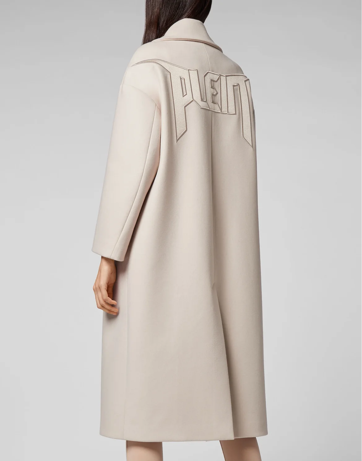 Wool Coat Long Iconic Plein, цвет: Бежевый