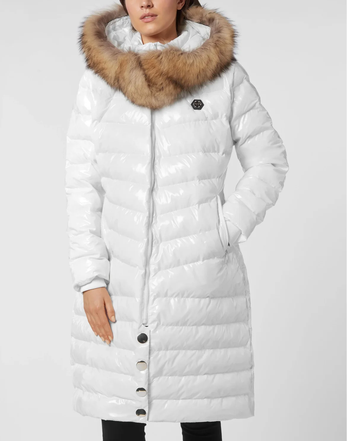 Nylon Long Down Jacket, цвет: Белый