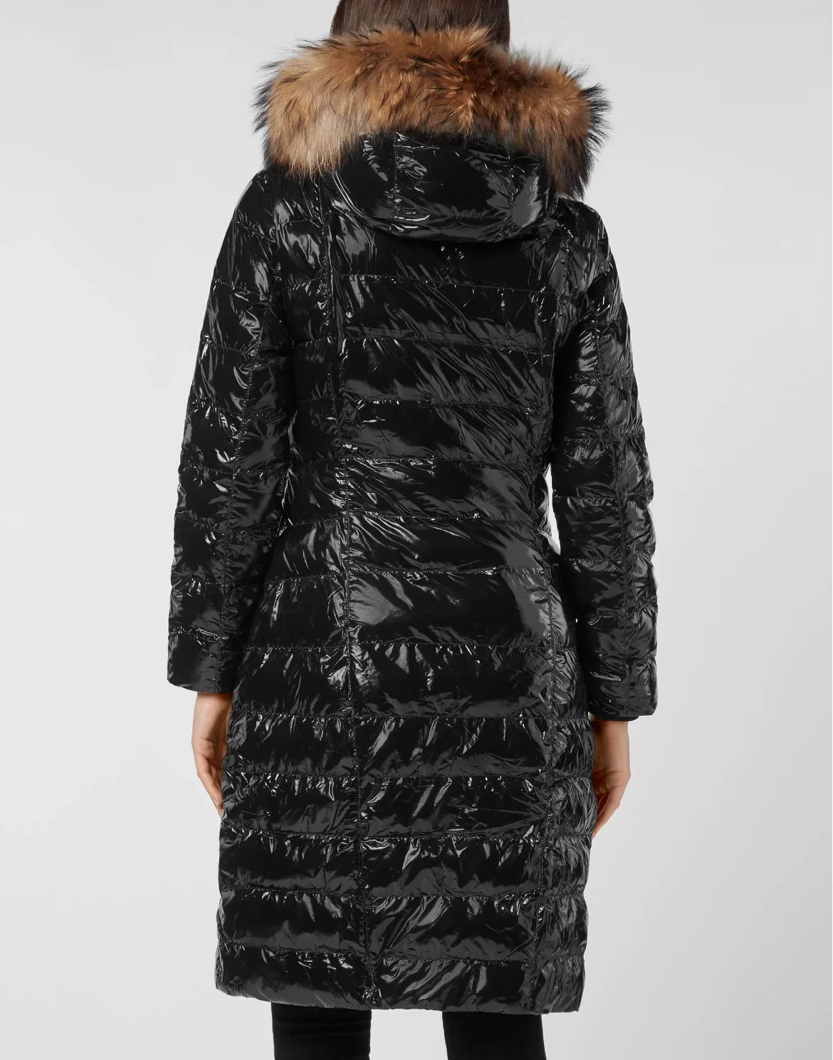 Nylon Long Down Jacket, цвет: Черный