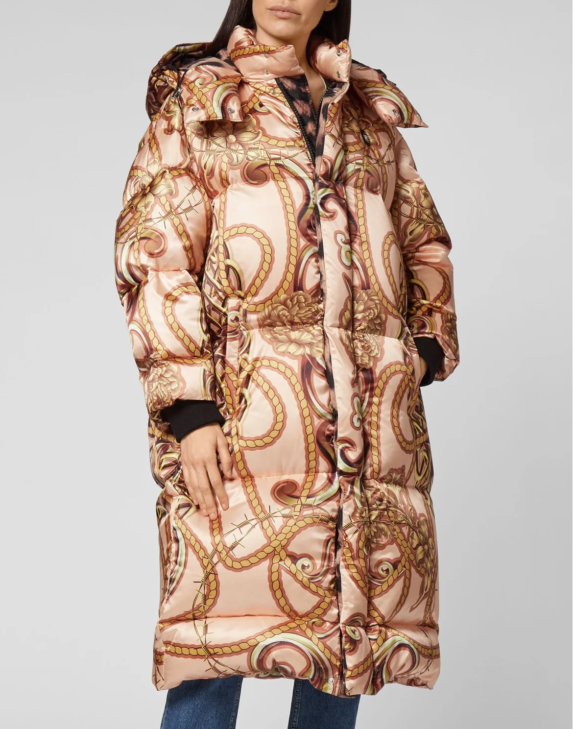 Nylon Bomber Long print New Baroque, цвет: Бежевый