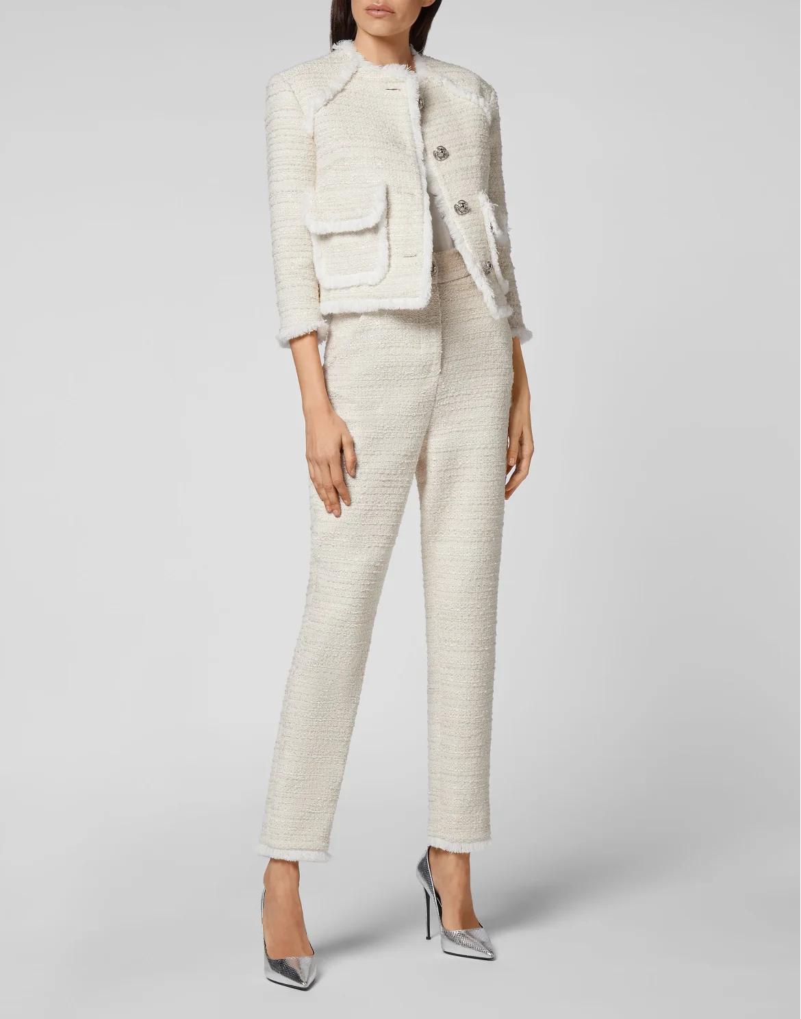 Bouclé Jacket Embroidery, цвет: Бежевый
