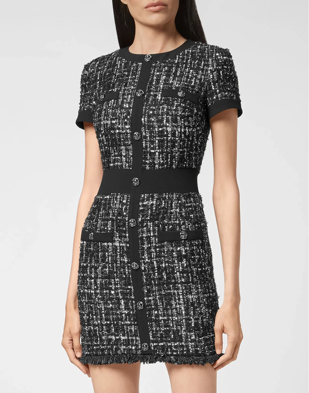 Bouclé Short Dress, цвет: Черный