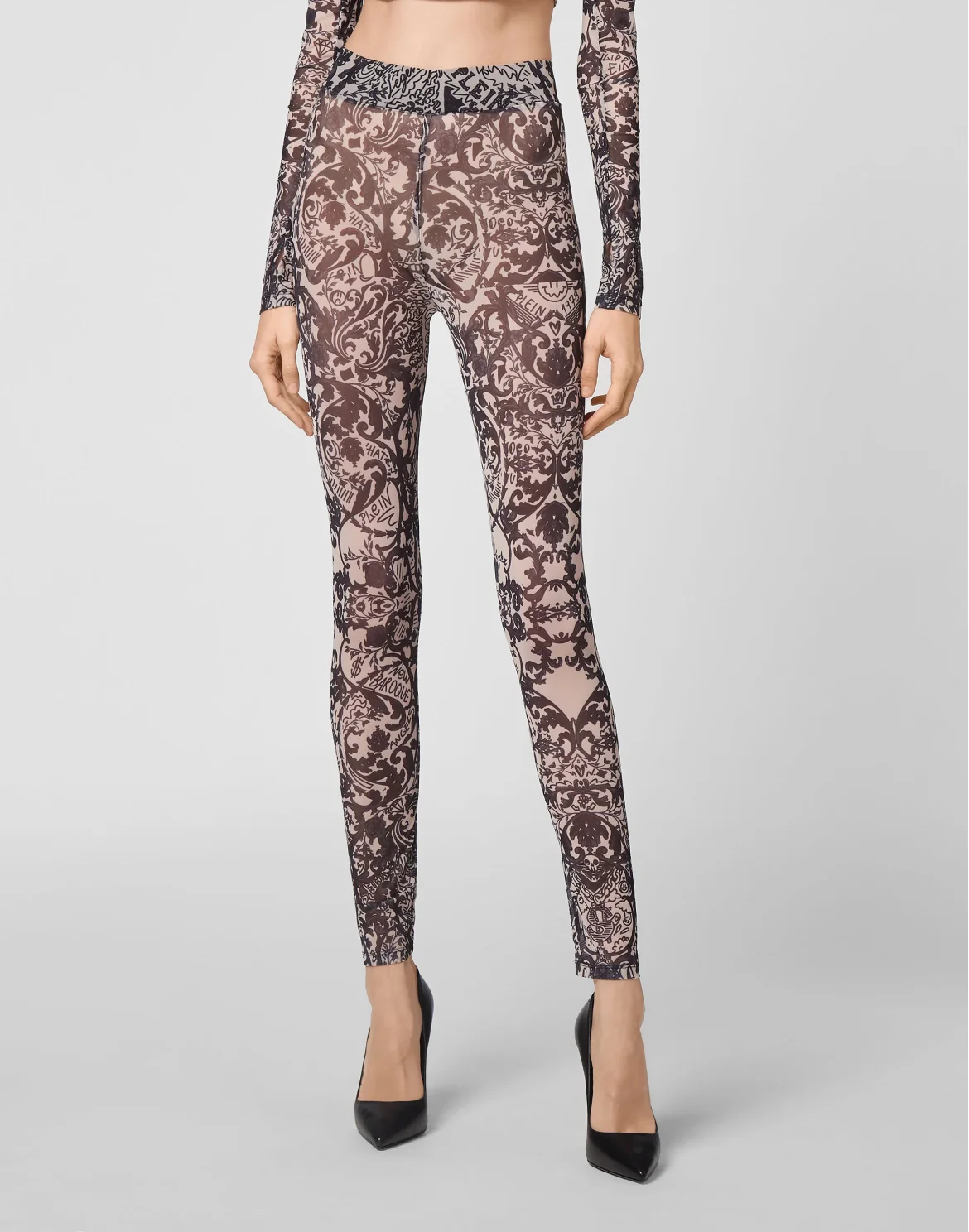 Leggings Stretch Printed Tulle New Baroque, цвет: Розовый