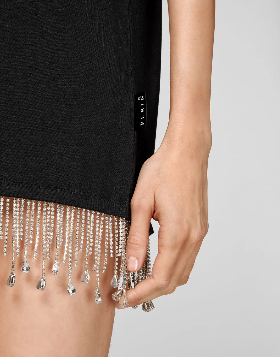 Leisurewear T-shirt Dress Crystal Fringe Embroidered Signature, цвет: Черный