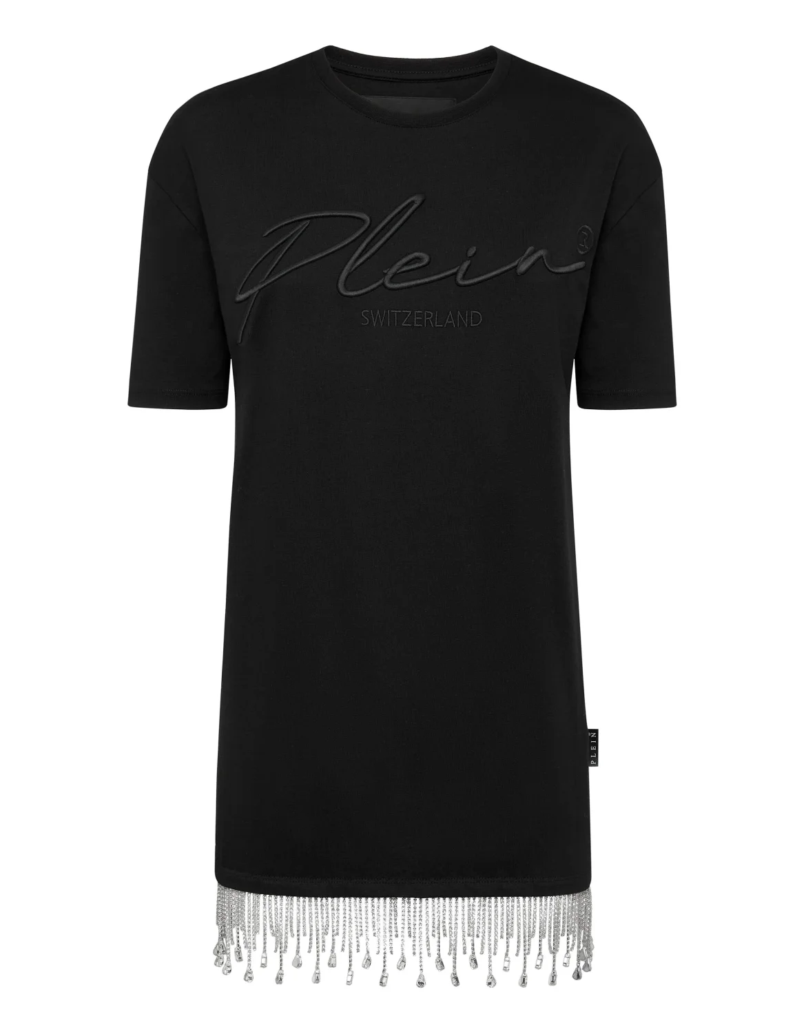 Leisurewear T-shirt Dress Crystal Fringe Embroidered Signature, цвет: Черный