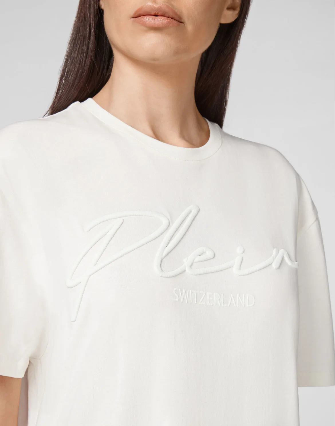 Leisurewear T-shirt Dress Crystal Fringe Embroidered Signature, цвет: Бежевый
