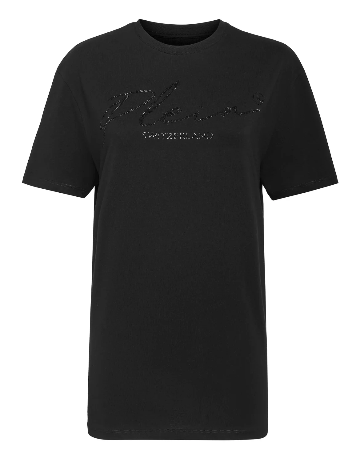 T-shirt Round Neck SS Crystal Signature, цвет: Черный