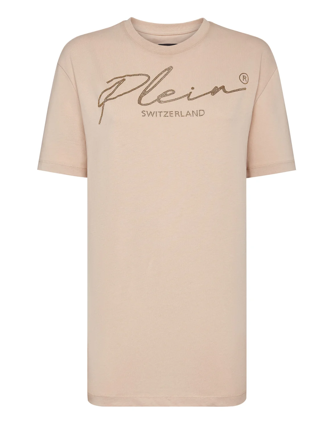 T-shirt Round Neck SS Crystal Signature, цвет: Бежевый