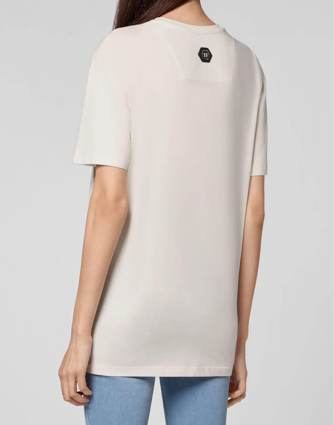 T-shirt Round Neck SS Crystal Signature, цвет: Бежевый