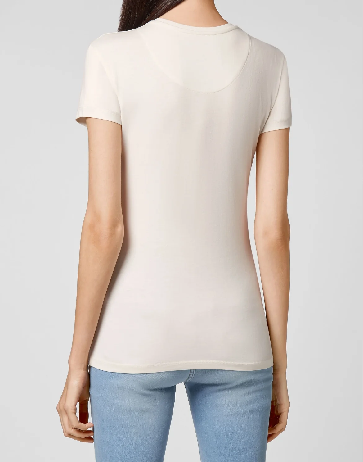 Satin T-shirt Round Neck SS Embroidery Signature, цвет: Бежевый