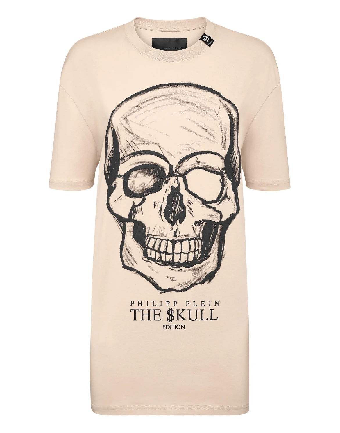 T-shirt Round Neck SS print Skull, цвет: Бежевый