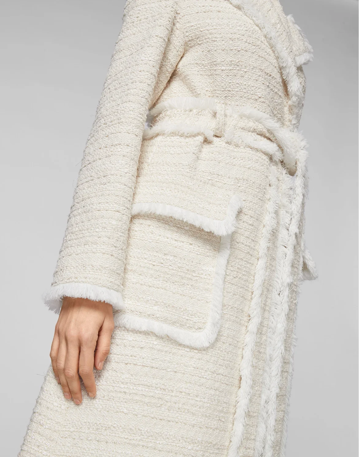Bouclé Coat Embroidery, цвет: Бежевый