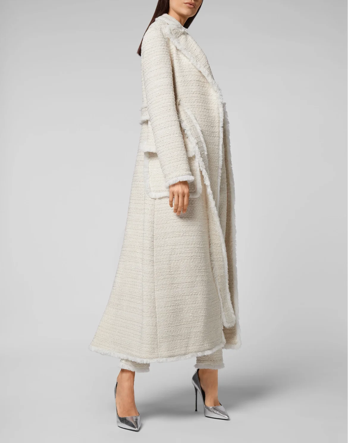 Bouclé Coat Embroidery, цвет: Бежевый